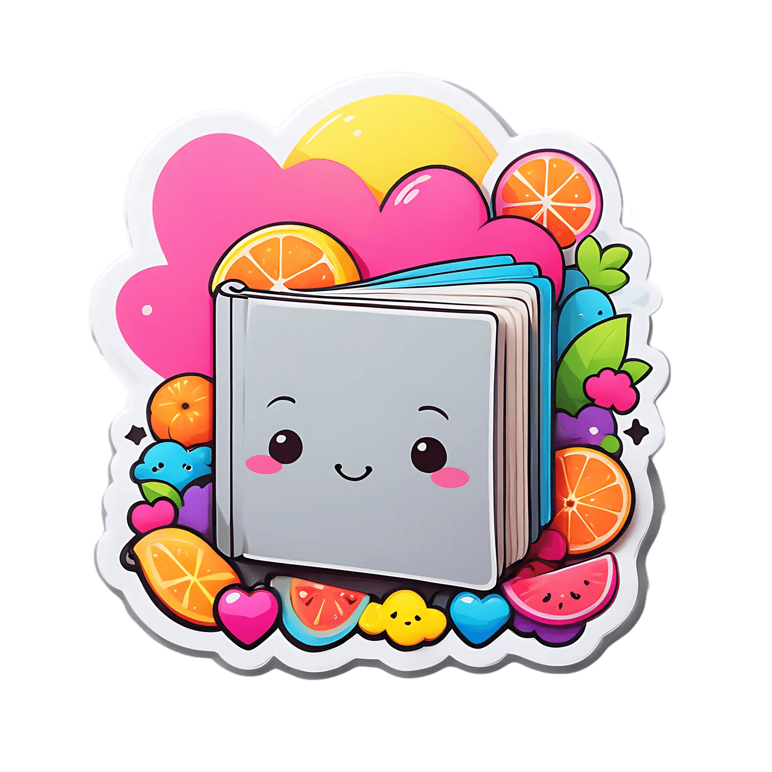 Cute Book Kawaii Sticker - UV DTF Decal - Heat Press Transfer
