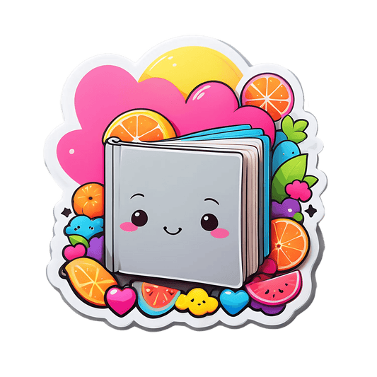 Cute Book Kawaii Sticker - UV DTF Decal - Heat Press Transfer