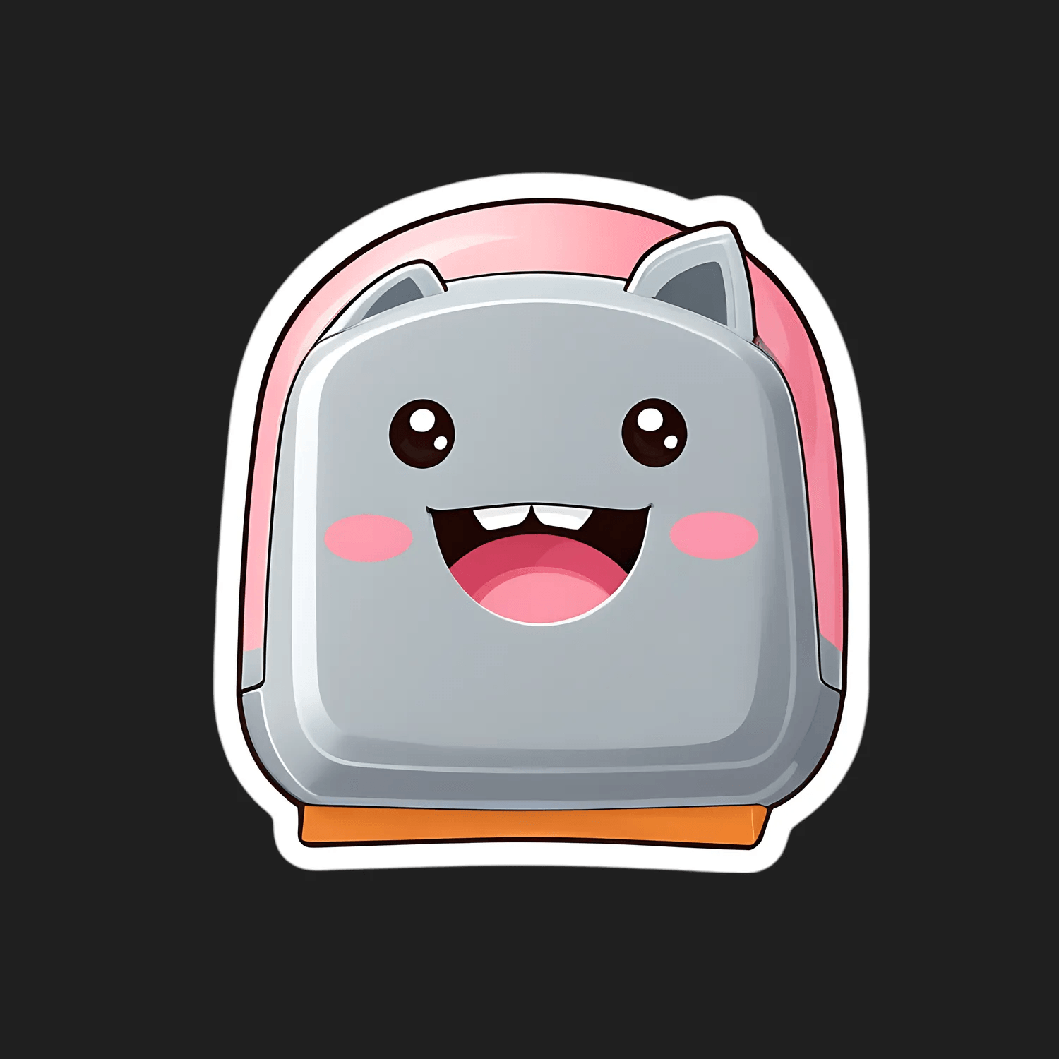 Cute Cat Backpack - Sticker - Heat Press Transfer