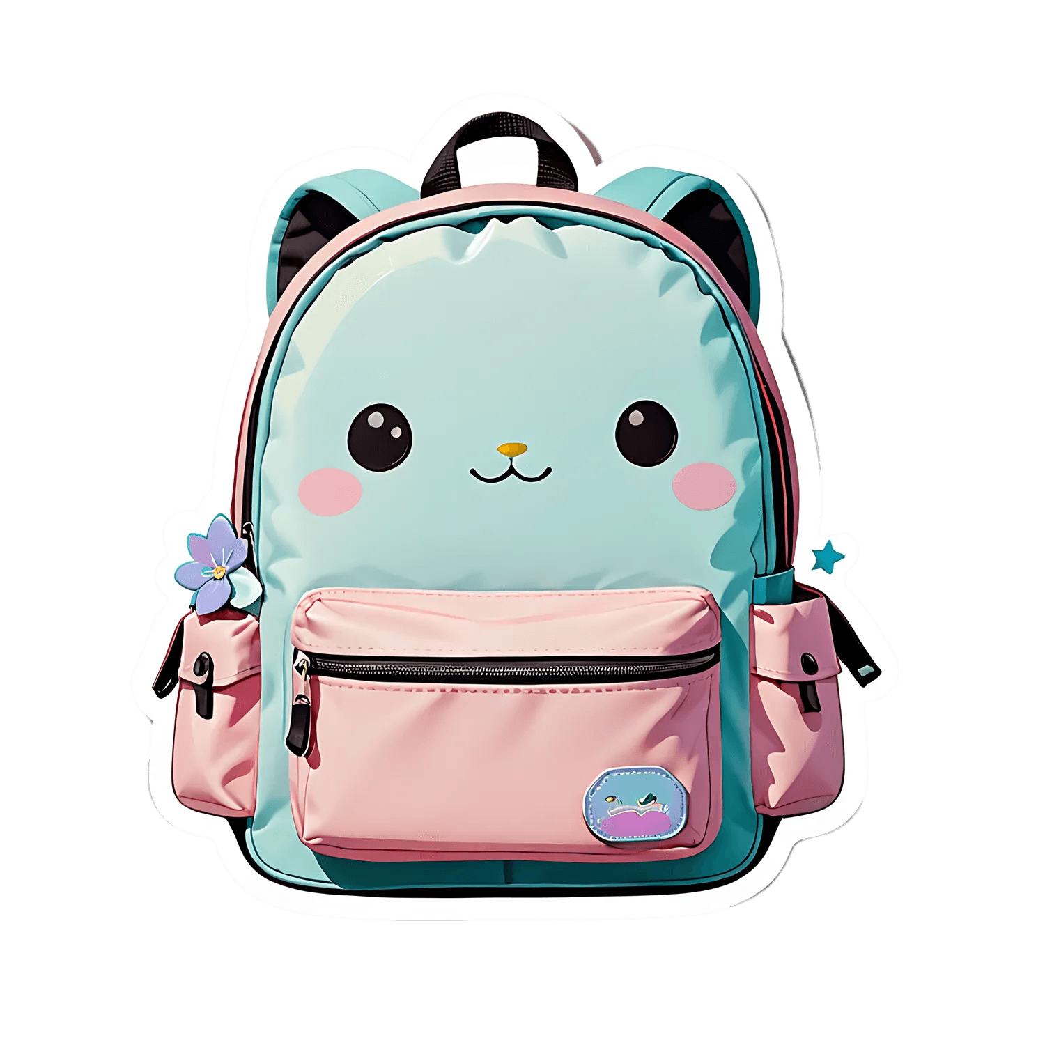 Cute Cat Backpack - Sticker - Heat Press Transfer