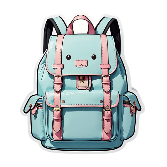 Cute Cat Backpack - Sticker - Heat Press Transfer