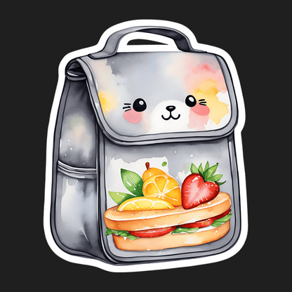 Cute Cat Lunchbox - Sticker - Heat Press Transfer