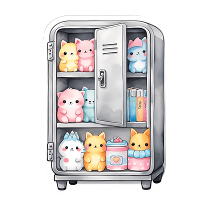 Cute Cats Fridge - Kawaii Sticker - Heat Press Transfer