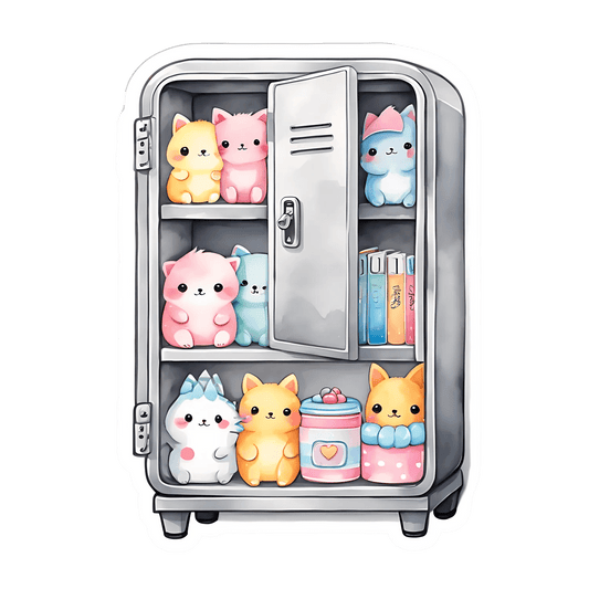 Cute Cats Fridge - Kawaii Sticker - Heat Press Transfer