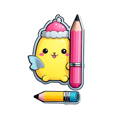 Cute Chick Pencil - Sticker - Heat Press Transfer