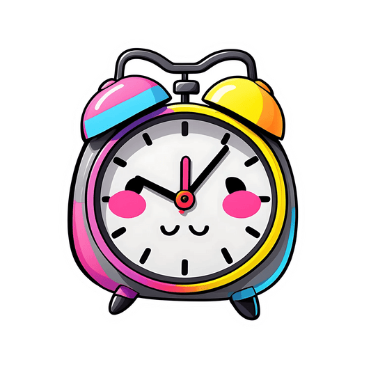 Cute Clock Sticker - Colorful Timekeeper - Heat Press Transfer