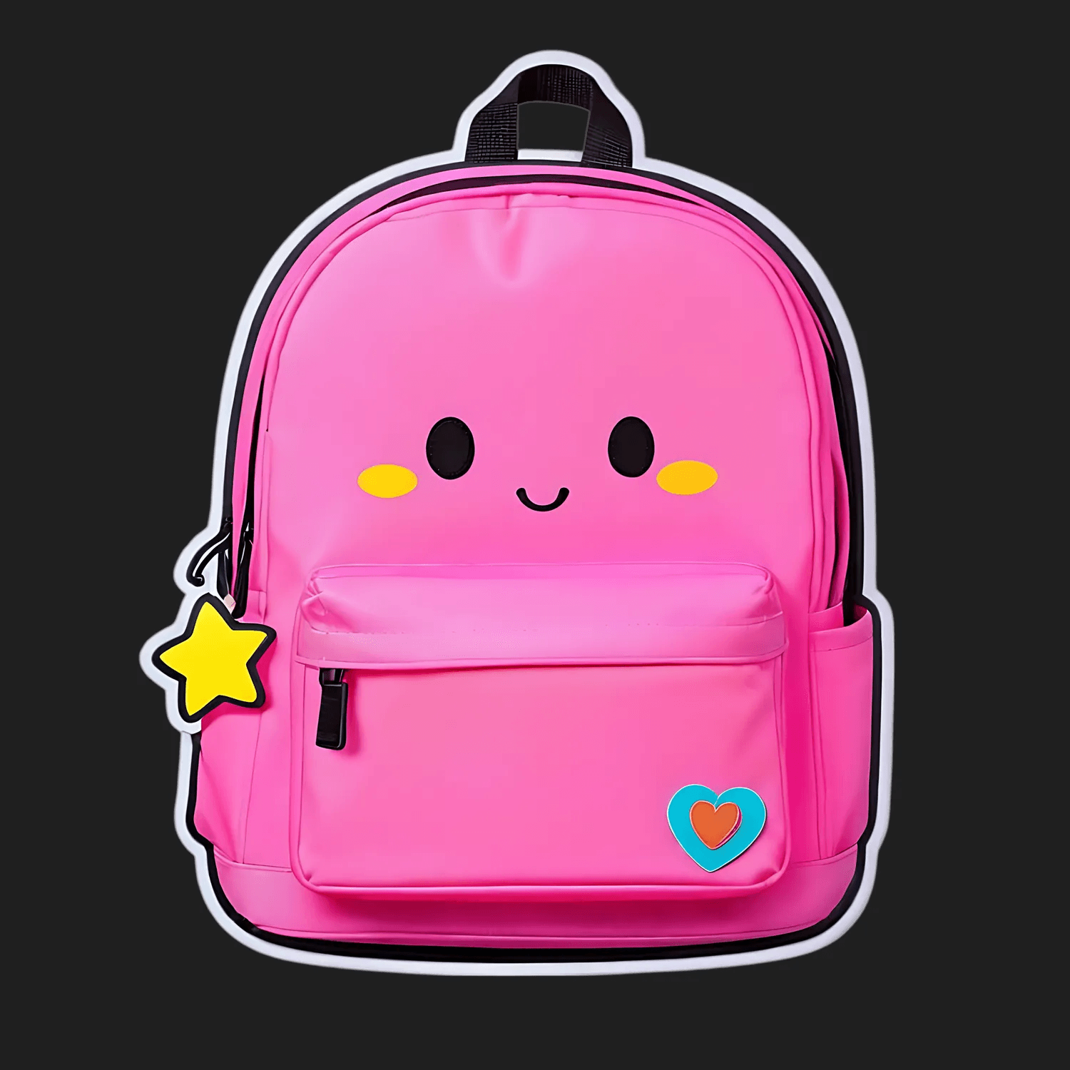 Cute Face Backpack - Sticker - Heat Press Transfer