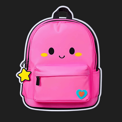 Cute Face Backpack - Sticker - Heat Press Transfer