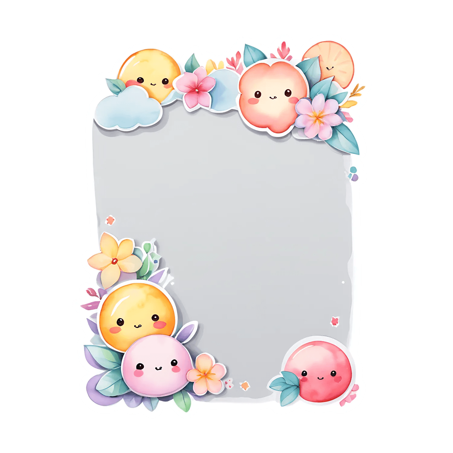 Cute Fruit Sticker - Adorable Cartoon Decals - Heat Press Transfer