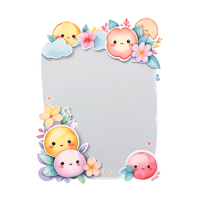 Cute Fruit Sticker - Adorable Cartoon Decals - Heat Press Transfer