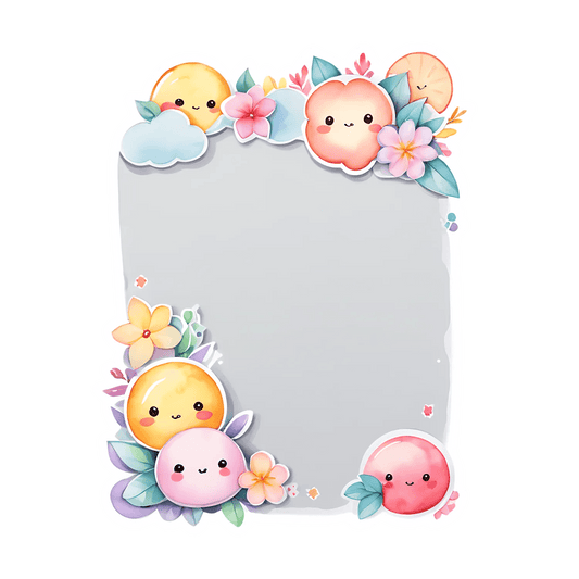 Cute Fruit Sticker - Adorable Cartoon Decals - Heat Press Transfer