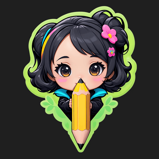 Cute Girl Artist - Sticker - Heat Press Transfer