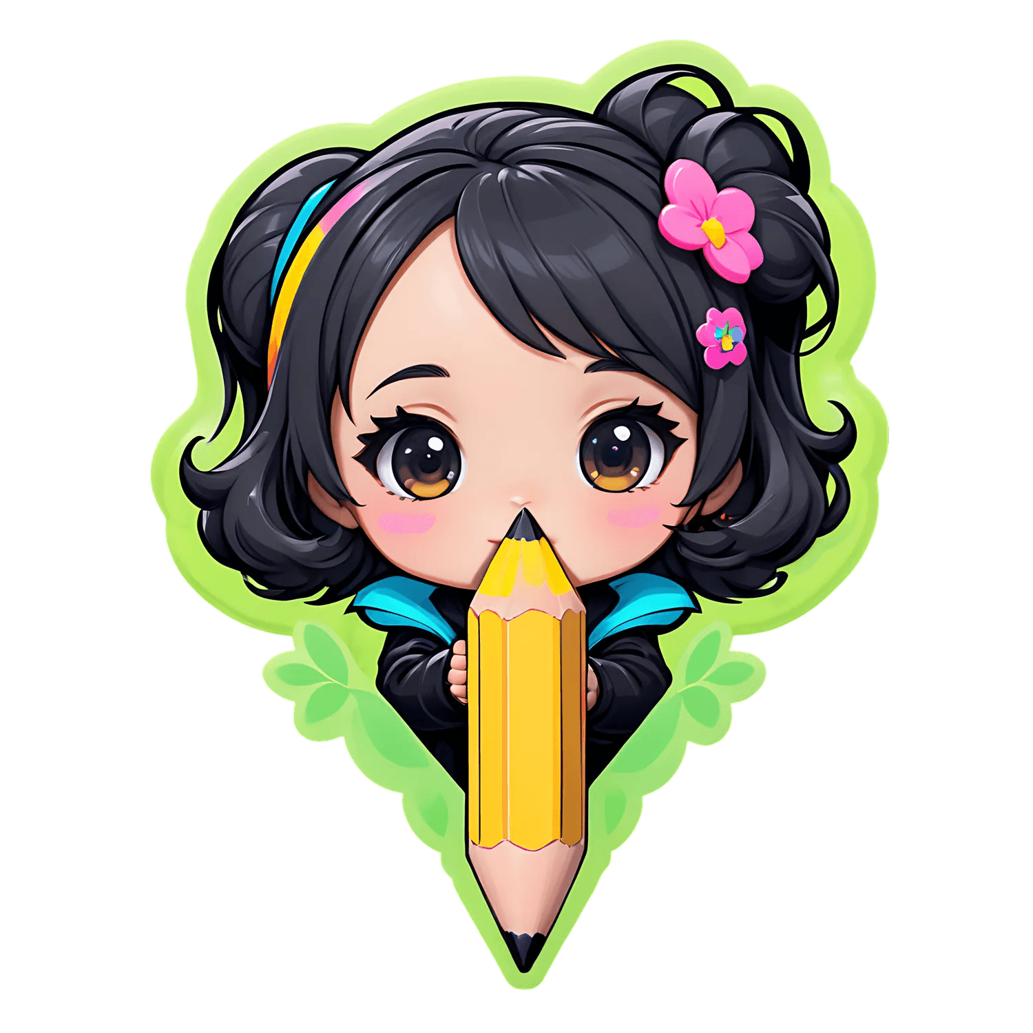 Cute Girl Artist - Sticker - Heat Press Transfer