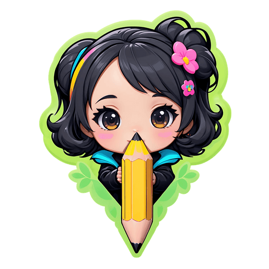 Cute Girl Artist - Sticker - Heat Press Transfer