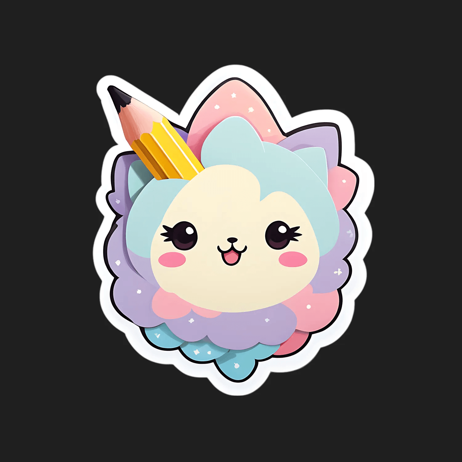 Cute Kawaii Pencil - Sticker - Heat Press Transfer