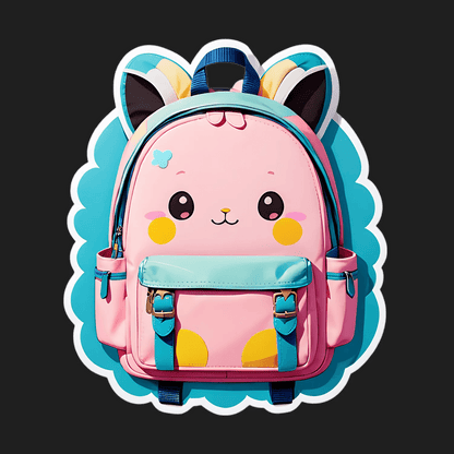 Cute Kitten Backpack - Sticker - Heat Press Transfer