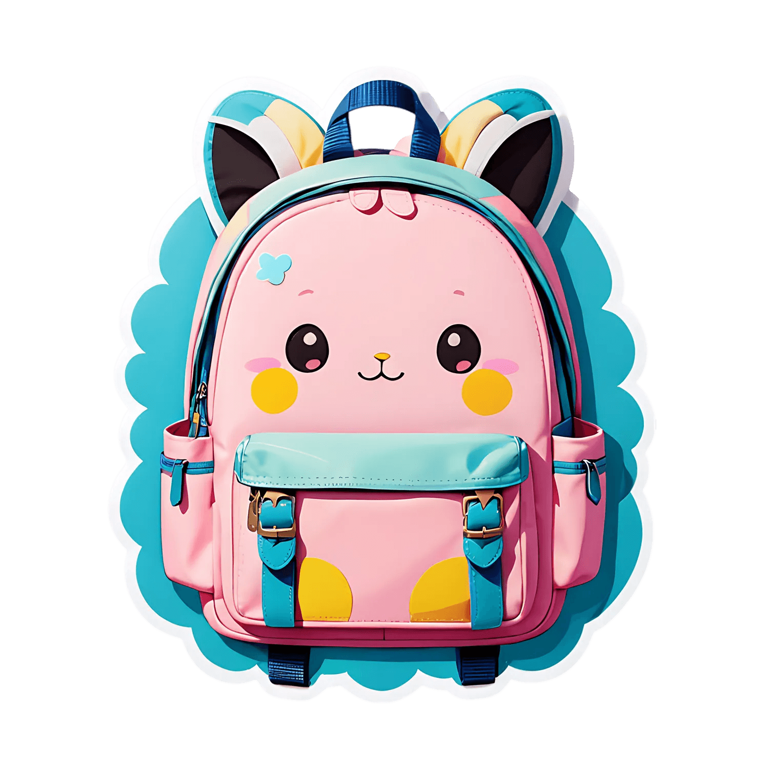 Cute Kitten Backpack - Sticker - Heat Press Transfer