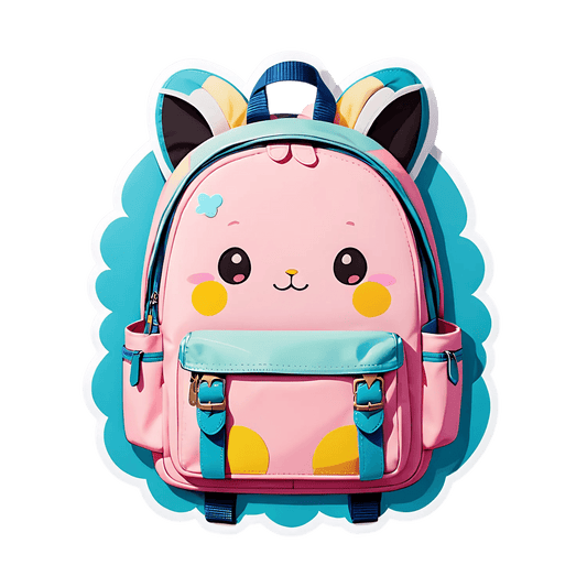 Cute Kitten Backpack - Sticker - Heat Press Transfer