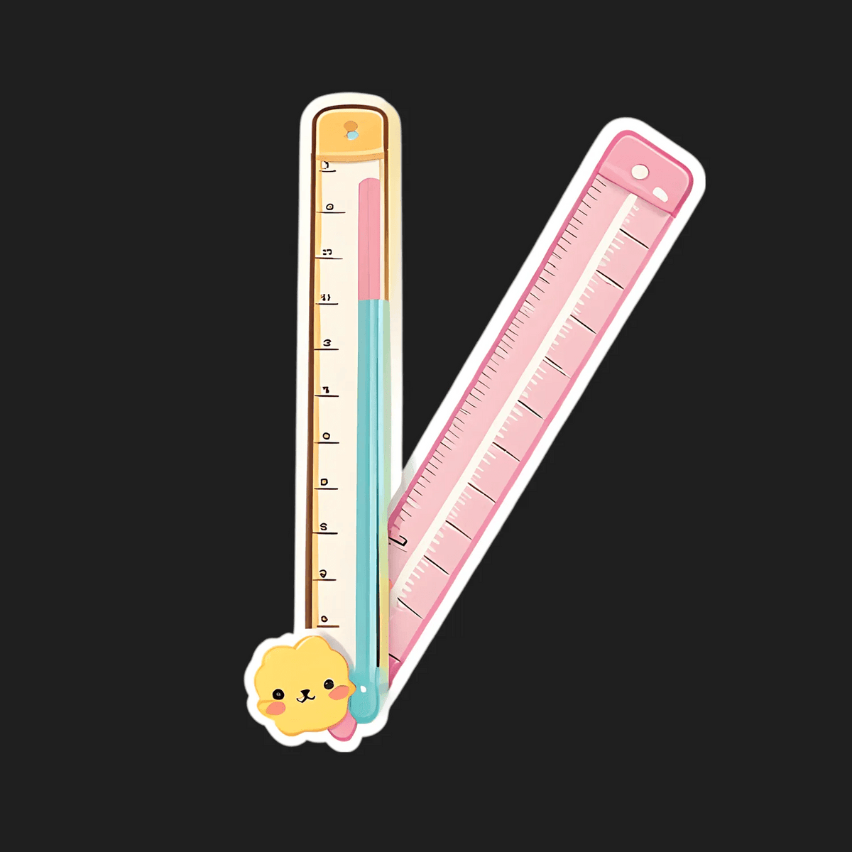 Sticker Cute Ruler Cute Rulers Sticker - Adorable Measuring Tools – Heat Press Transfer