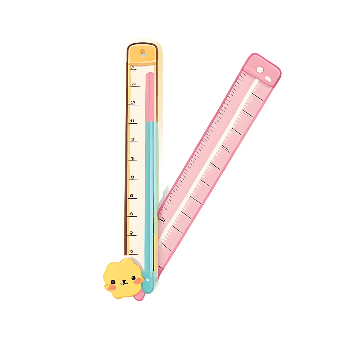 Blue Cute Ruler Cute Rulers Sticker - Adorable Measuring Tools – Heat Press Transfer