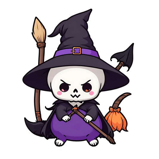 Cute Witch - Halloween Sticker - Heat Press Transfer