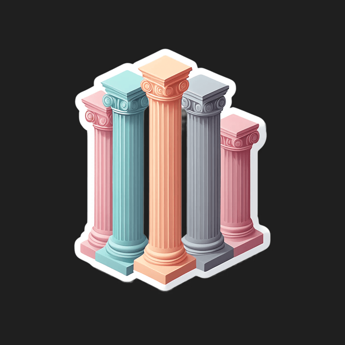 7 Column Sticker Decorative Columns Sticker - Elegant UV DTF – Heat Press Transfer