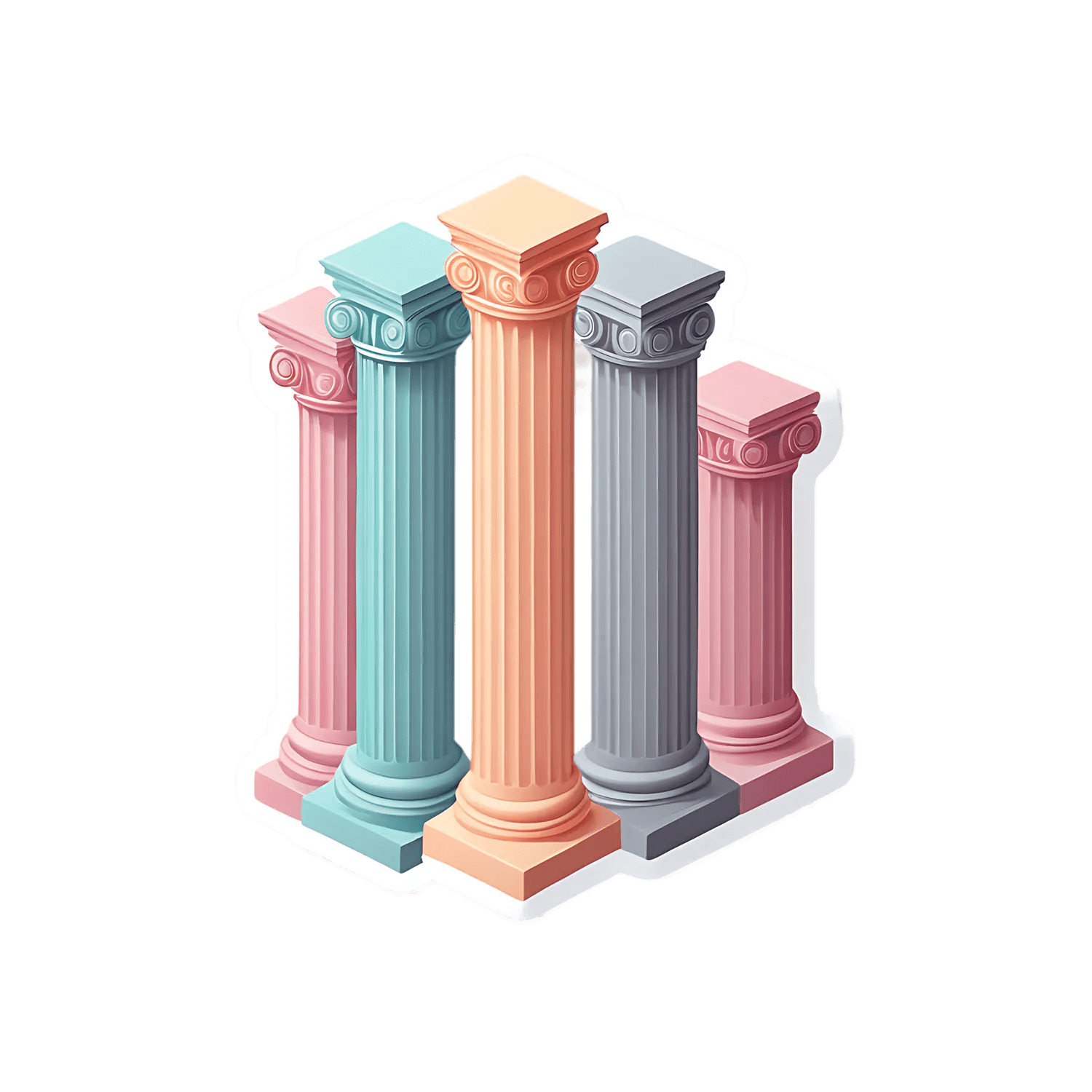 Decorative Columns Sticker - Elegant UV DTF - Heat Press Transfer