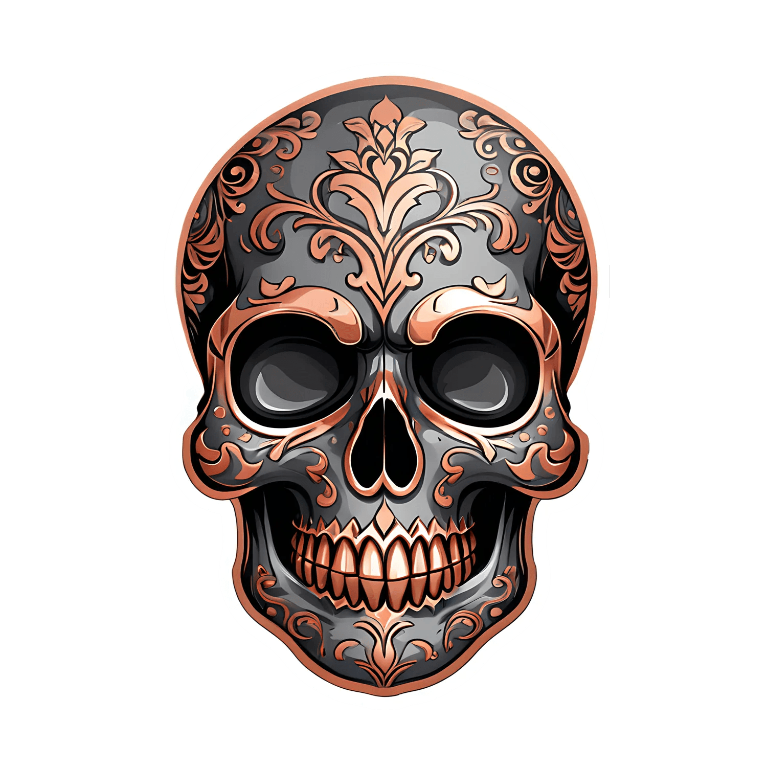 Decorative Skull - Sticker - Heat Press Transfer