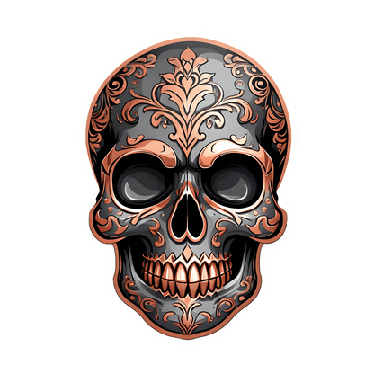 Decorative Skull - Sticker - Heat Press Transfer