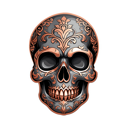 Decorative Skull - Sticker - Heat Press Transfer