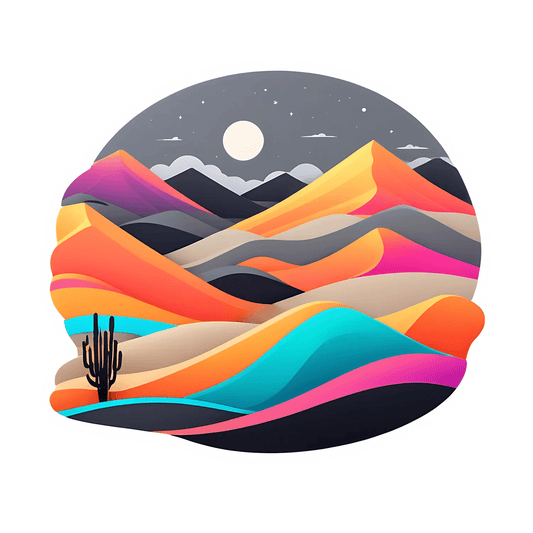 Desert Night Sticker - Vibrant Landscape - Heat Press Transfer