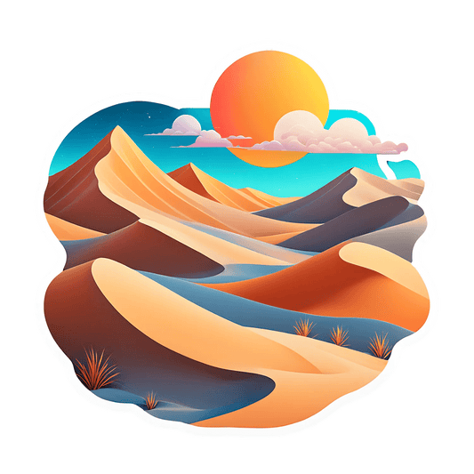 Desert Sunset Sticker - Vibrant Eco-Friendly Decor - Heat Press Transfer