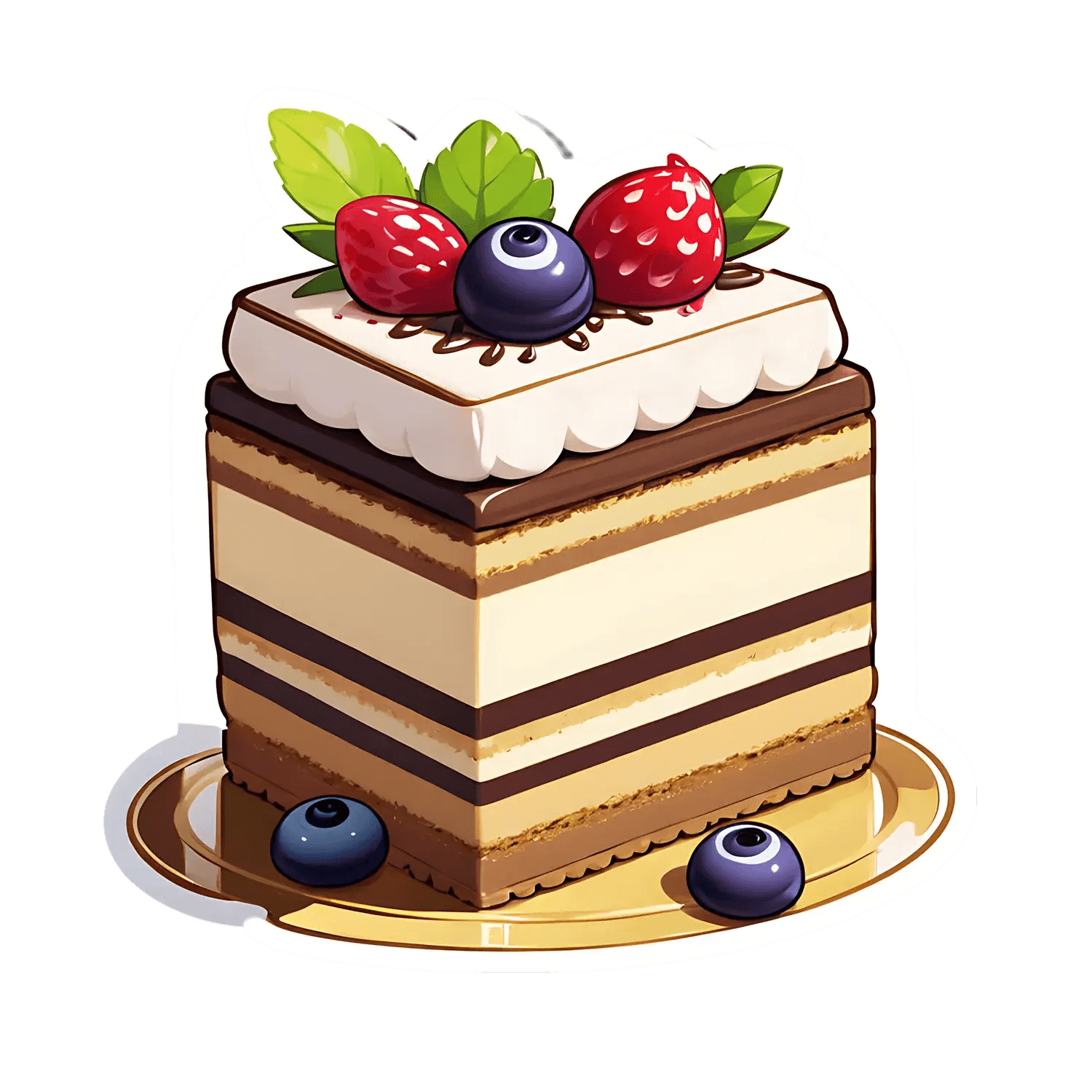 Dessert Cake Sticker - Vibrant UV DTF - Heat Press Transfer