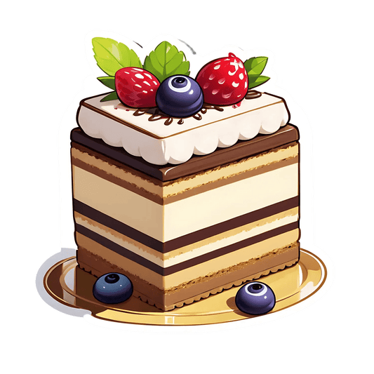 Dessert Cake Sticker - Vibrant UV DTF - Heat Press Transfer