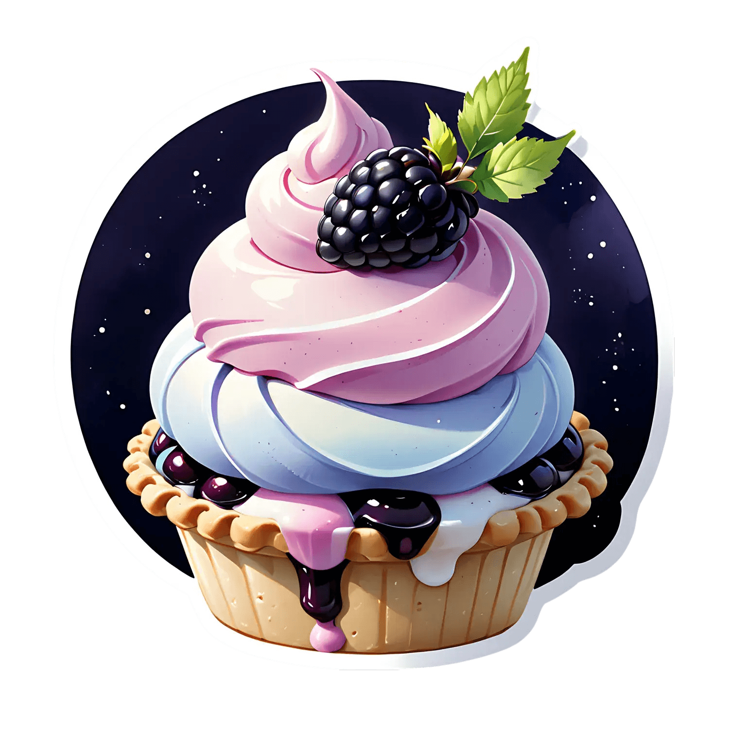 Dessert Delight - Berry Cupcake Sticker - Heat Press Transfer