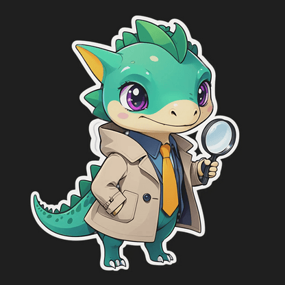 Detective Dinosaur - UV DTF Sticker - Heat Press Transfer