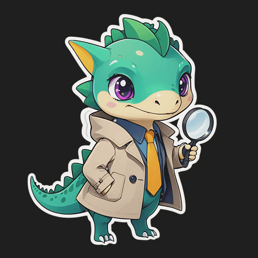 Detective Dinosaur - UV DTF Sticker - Heat Press Transfer