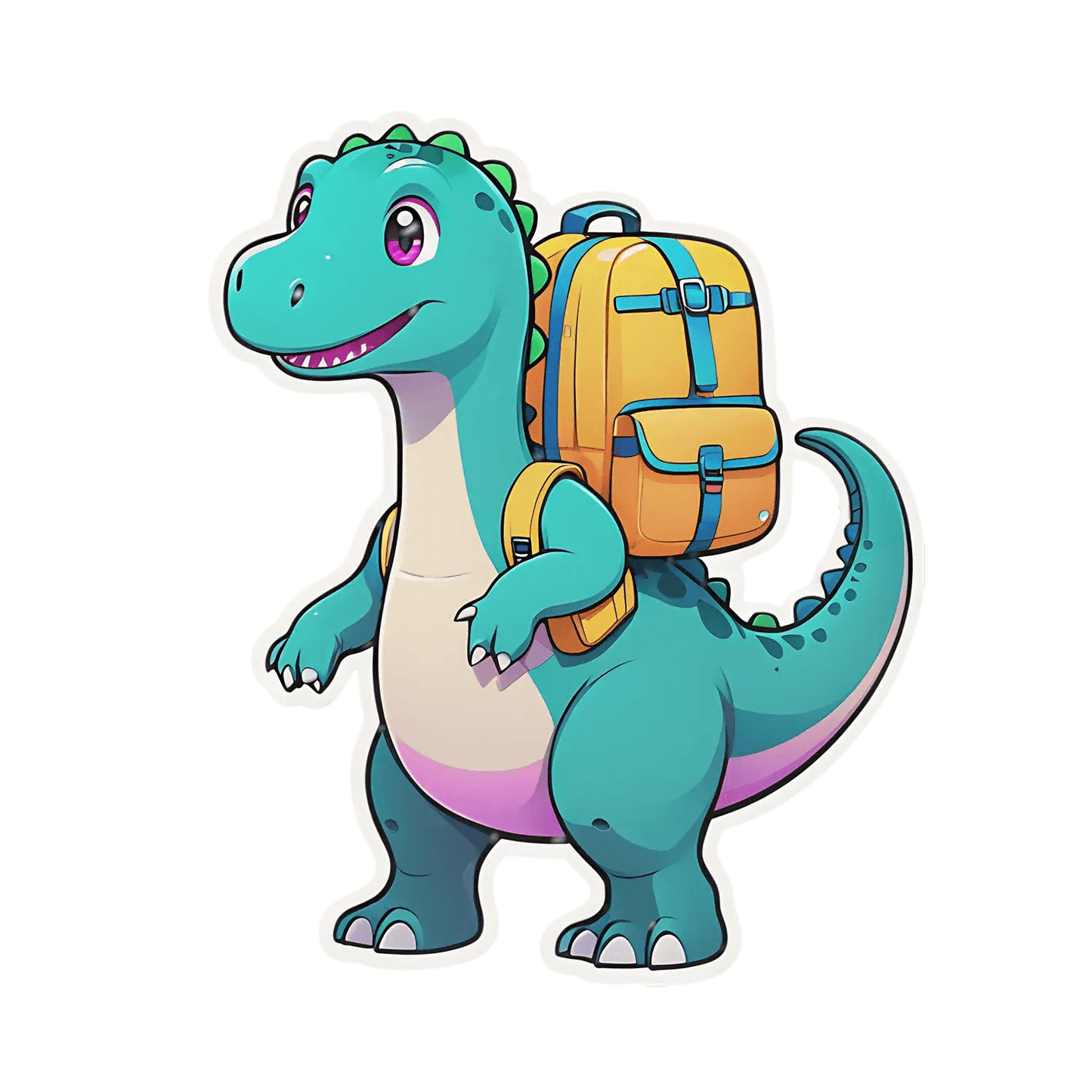 Dino Backpack - Cute Sticker - Heat Press Transfer