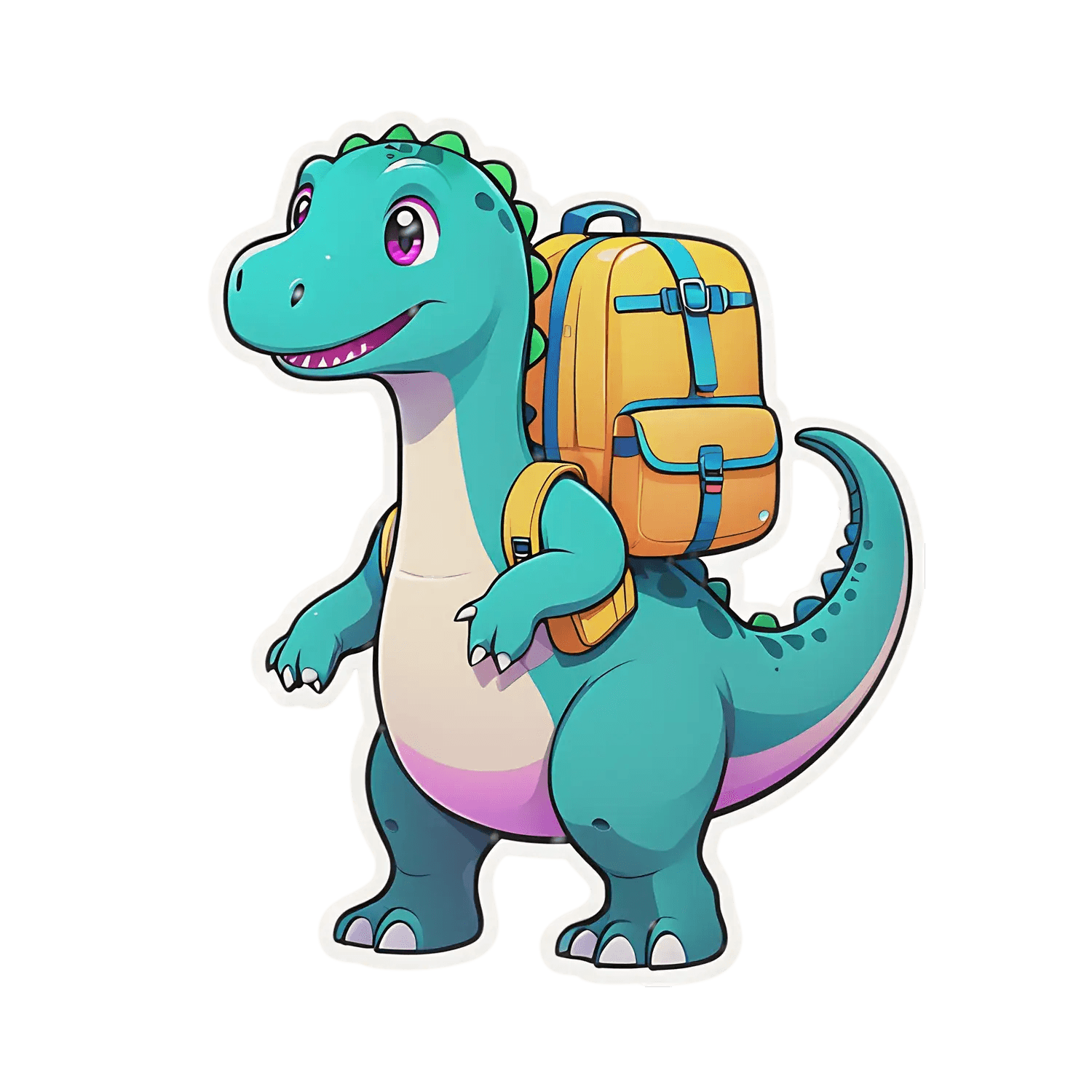 Dino Backpack - Cute Sticker - Heat Press Transfer