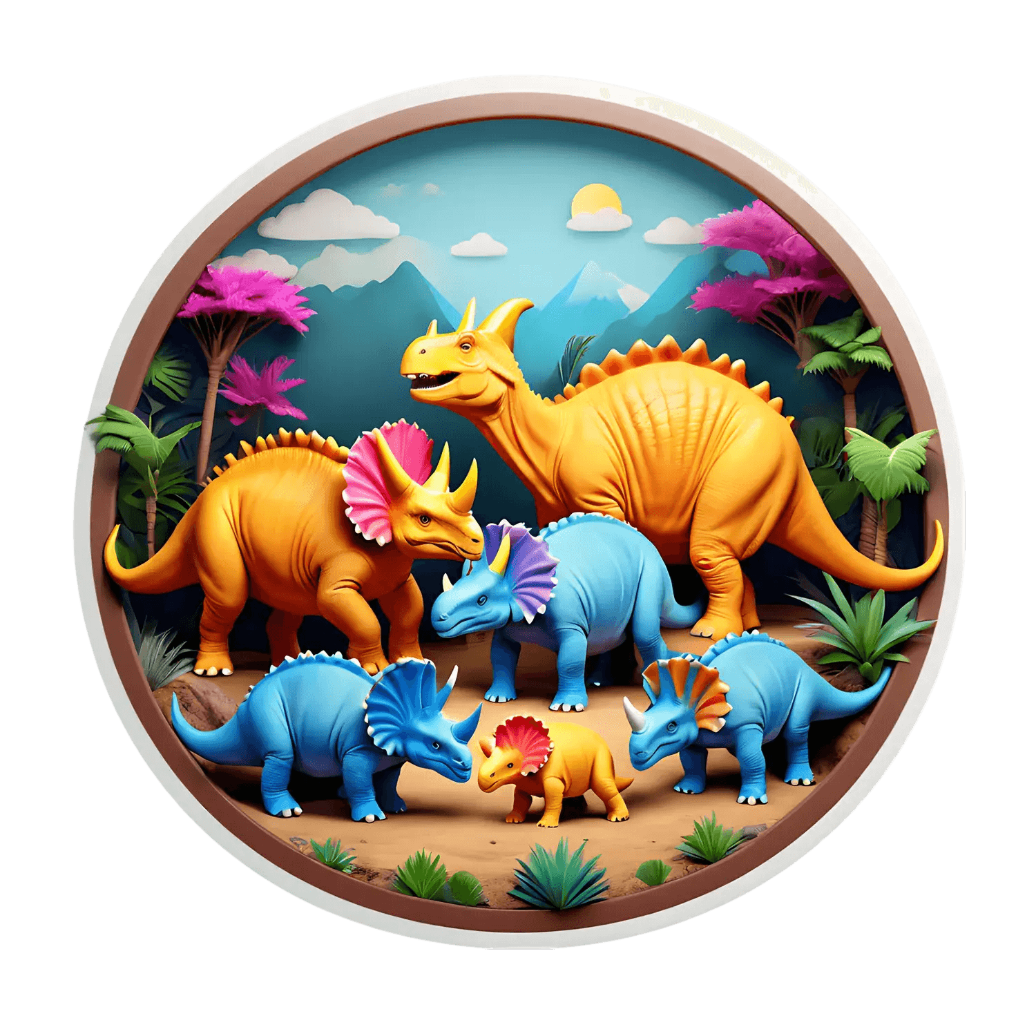 Dinosaur Adventure - Colorful Sticker - Heat Press Transfer