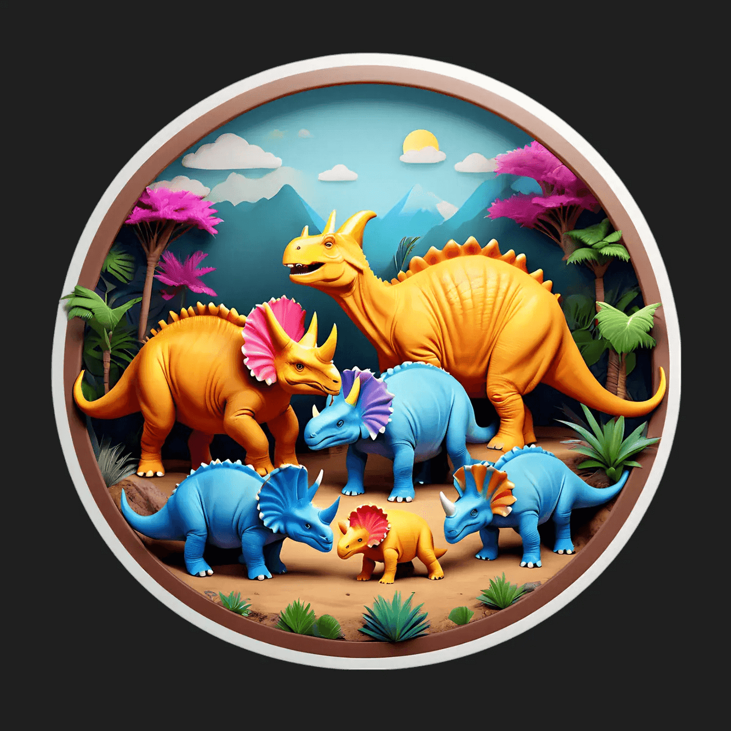 Dinosaur Adventure - Colorful Sticker - Heat Press Transfer