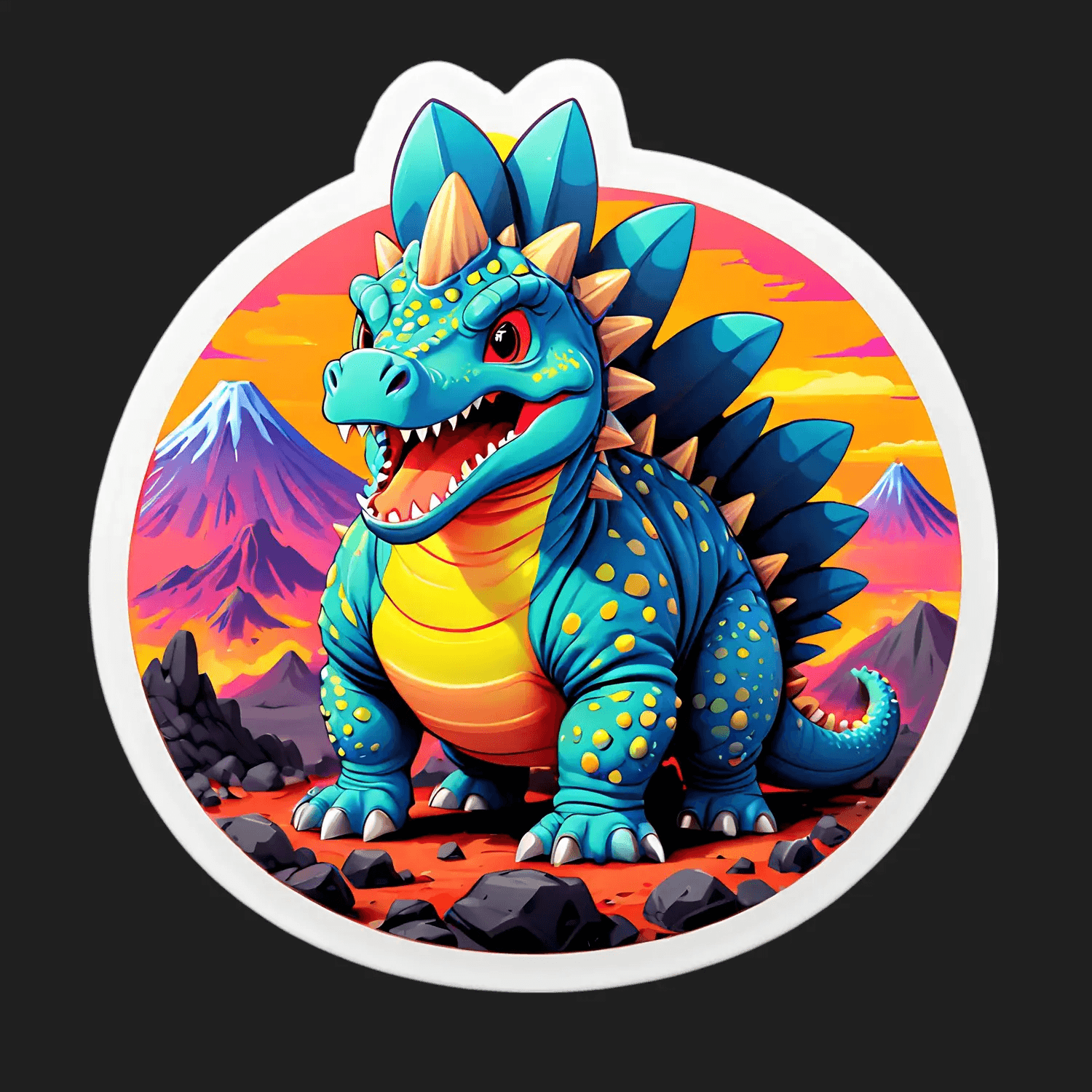 Dinosaur Adventure - Colorful UV Sticker - Heat Press Transfer