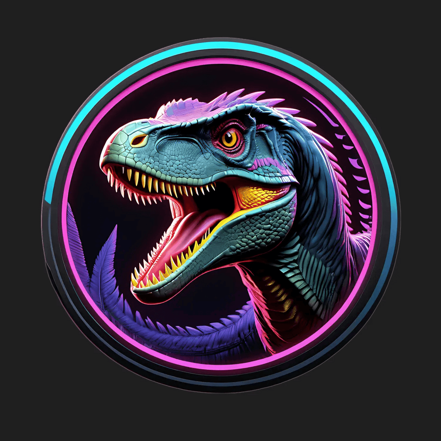 Dinosaur Art - Vibrant UV Sticker - Heat Press Transfer