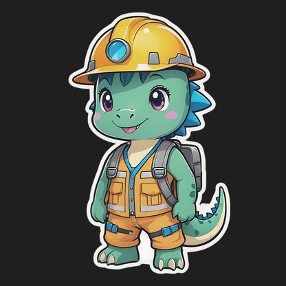 Dinosaur Constructor - Kids Sticker - Heat Press Transfer