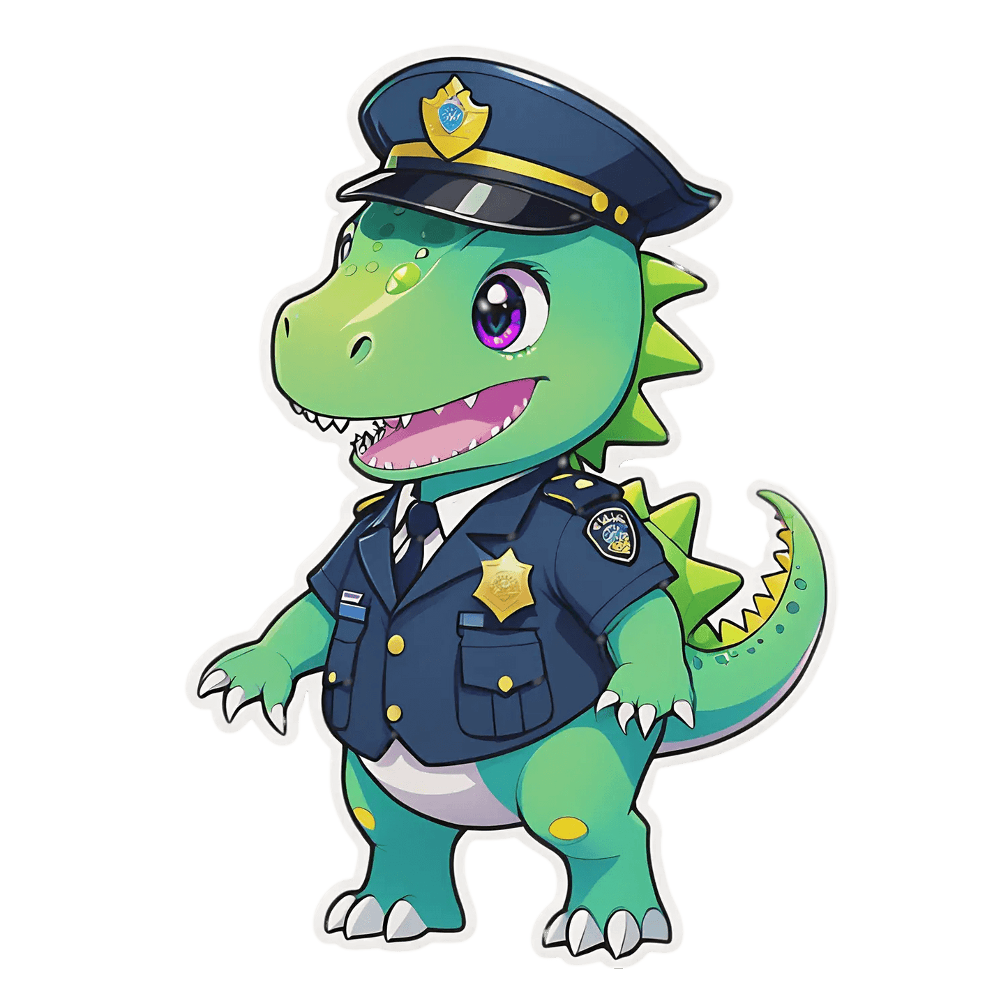 Dinosaur Cop - Sticker - Heat Press Transfer