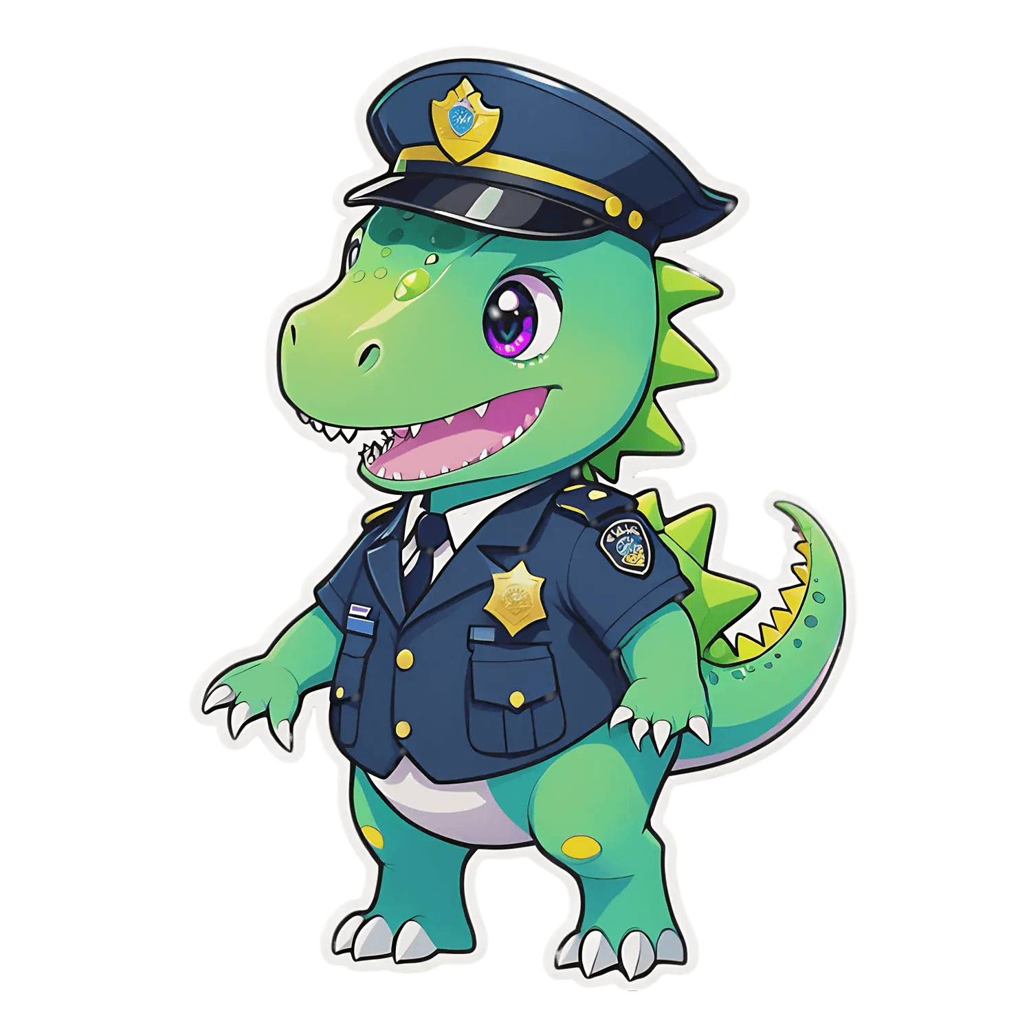 Dinosaur Cop - Sticker - Heat Press Transfer