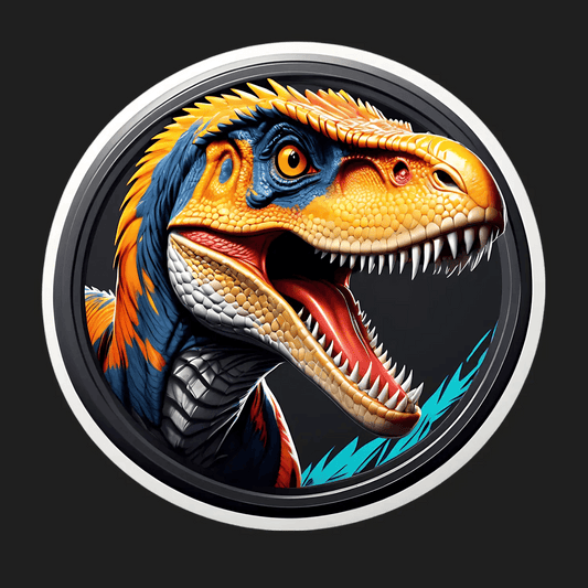 Dinosaur Decal - Colorful Raptor Sticker - Heat Press Transfer