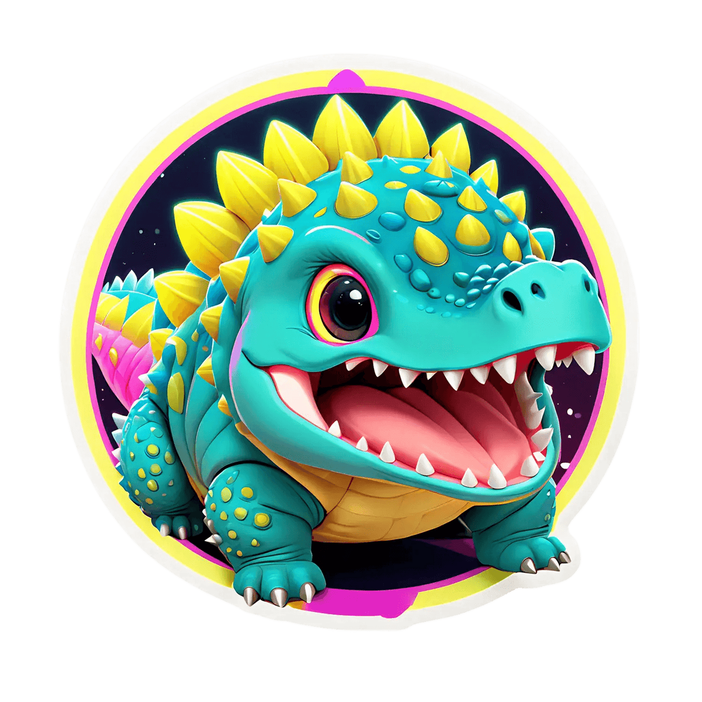 Dinosaur Decal - Playful Sticker - Heat Press Transfer