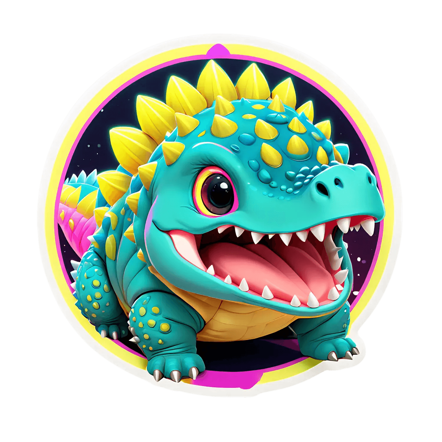 Dinosaur Decal - Playful Sticker - Heat Press Transfer