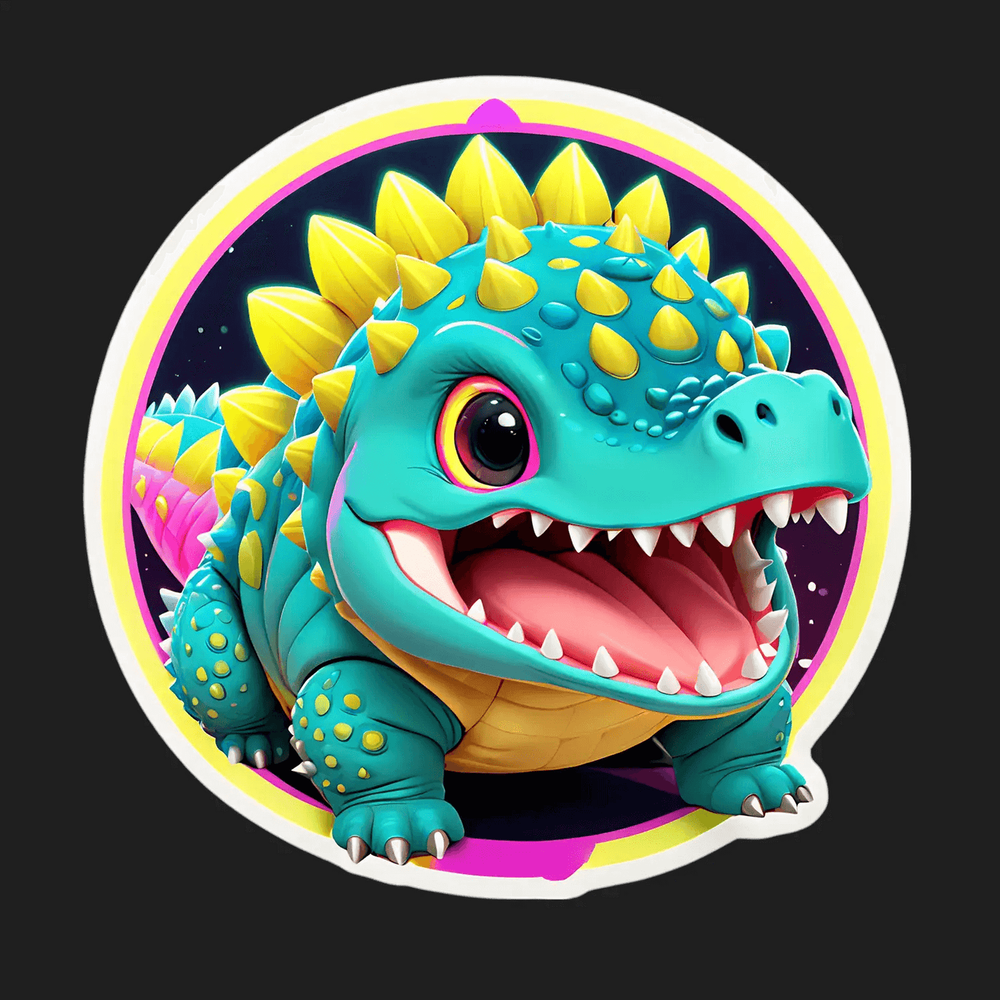 Dinosaur Decal - Playful Sticker - Heat Press Transfer